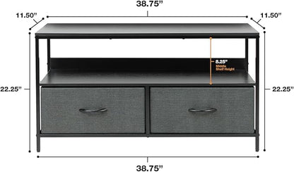 Sorbus TV Stand Dresser with 2 Drawers - Television Riser Chest with Storage - Bedroom, Living Room, Closet, & Dorm Furniture