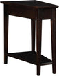 Leick Home Teegan Solid Wood Recliner Wedge End Side Table with Shelf, Chocolate Oak Brown, Perfect for Living Rooms, Bedrooms, and Small Spaces, 10074-CH