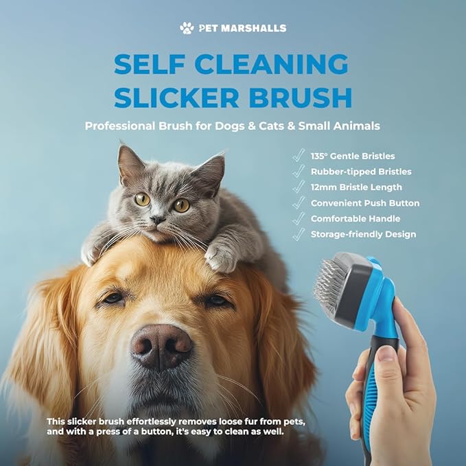 Pet Grooming Brushes Kit - 6-in-1 Complete Grooming Accessories for Deshedding, Detangling, and Dematting including Nail Clipper and File-Mewly Pet