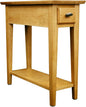 Leick Home Teegan End Table, Solid Wood, 1 Storage Drawer, Bottom Display Shelf, Narrow, Easy-Assembly, For Living Room/Bedroom, Desert Sand, 24 in L x 10 in W x 24 in H, 10071-DS