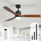 Sofucor Ceiling Fans With Lights, 60 Inch Solid Wood Ceiling Fan With Light and Remote, Indoor/Outdoor Ceiling Fans with Light, Reversible DC Motor, 3 Blade Modern Ceiling Fan Light for Bedroom Patio