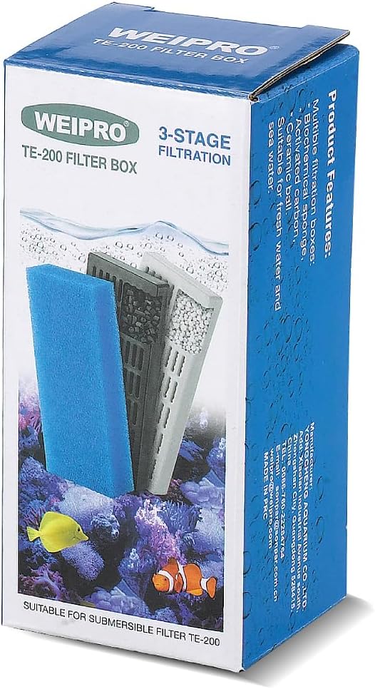 Replacement Cartridge for Fish Tank Filter TE-200 with Aquarium Filter Foam, Active Carbon and Ceramic Ring(TE200-S)-Mewly Pet