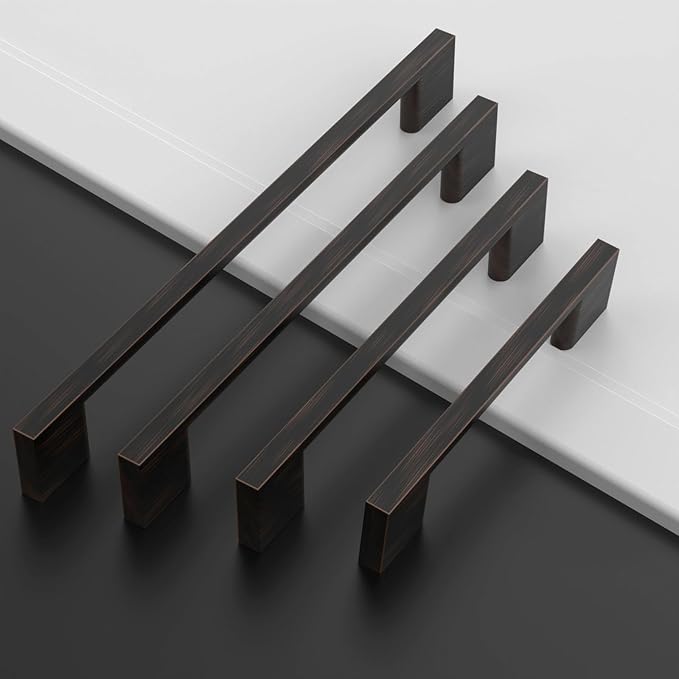 Asidrama 10 Pack 7.5 Inch(192mm) Oil Rubbed Bronze Cabinet Pulls, Kitchen Cabinet Hardware for Cupboard Drawer Pulls