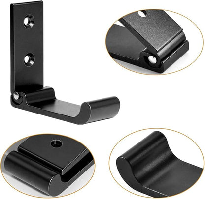 Folding Coat Hooks, Matte Black Wall Hooks for Hanging Coats Bathroom Towel Hooks Hardware Heavy Duty Aluminum Alloy Robe Hooks Wall Mounted DIY Coat Rack Hooks No Rust Indoor, Outdoor (10pcs-Black)