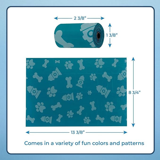 Best Pet Supplies Dog Poop Bags for Waste (150 Bags) Refuse Cleanup, Doggy Roll Replacements for Outdoor Puppy Walking and Travel, Leak Proof and Tear Resistant, Thick Plastic - Assorted Colors-Mewly Pet