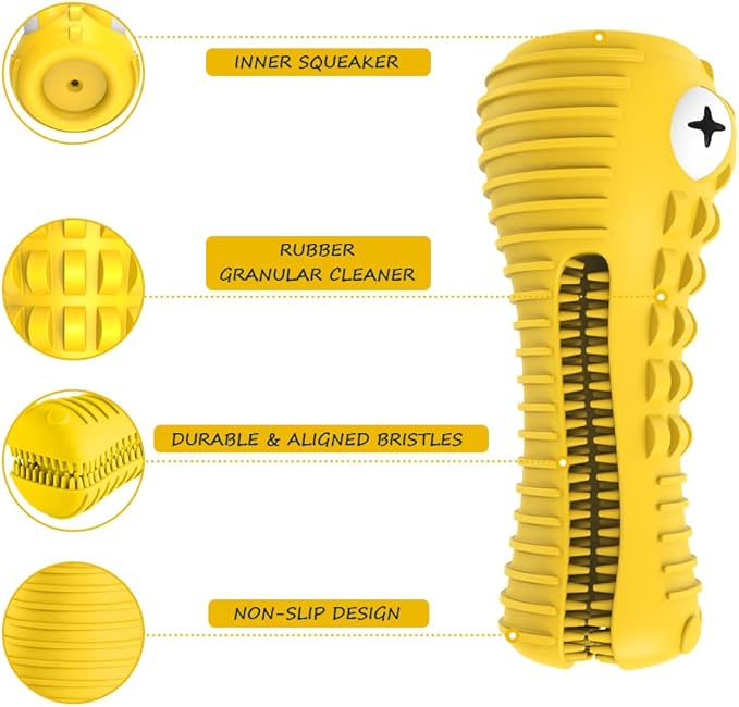 Dog Toys for Aggressive Chewers Large Medium Breed, Indestructible Dog Toothbrush Chew Toys, Squeaky Interactive Tough Extremely Durable, Dogs Toys to Keep Them Busy-Mewly Pet