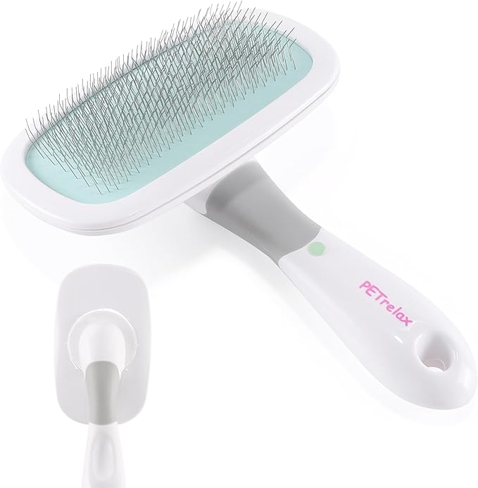 360°Rotating Dog and Cat Brush with Soft Pins Gentle Slicker Brush for Small Dogs Puppies Yorkies Poodles Cats Removes Loose Fur-Mewly Pet