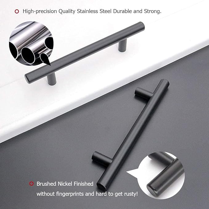 homdiy 25Pack 4.5in Cabinet Handles Black Kitchen Cabinet Pulls Drawer Pulls for Dresser Drawers