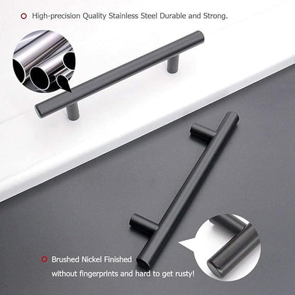 homdiy Black Drawer Pulls Cabinet Handles 10Pack - HD201BK Cabinet Door Handles 4-1/2 in Hole Centers Cabinet Hardware Modern Cabinet Pulls for Kitchen Cabintes