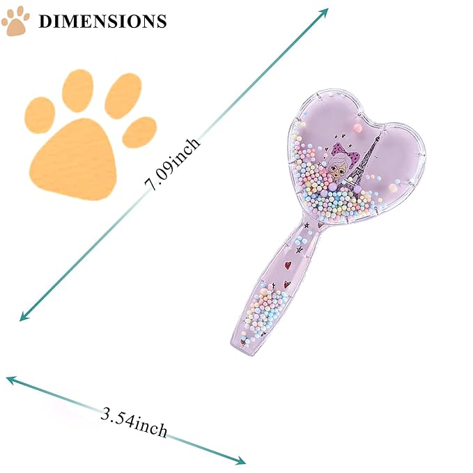 Small Dog Brush, Soft Dog Brush for Shih Tzus, Yorkies, Maltipoos, Maltese ， Love Shape Puppy Massaging Hair Brush, Cat Brush, for Small Dogs Cats Rabbits of All Hair Types (Purple)-Mewly Pet