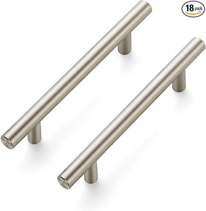 Ravinte 18 Pack 6-3/8 inch Cabinet Pulls Brushed Nickel Stainless Steel Kitchen Cupboard Handles Cabinet Handles, 4 inch Hole Center