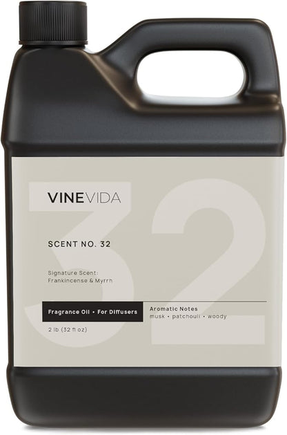 VINEVIDA [32 Fl Oz] Frankincense & Myrrh Fragrance Oil for Cold Air Diffusers, Essential Oils for Diffuser Oil Refill & Air Freshener Room Spray