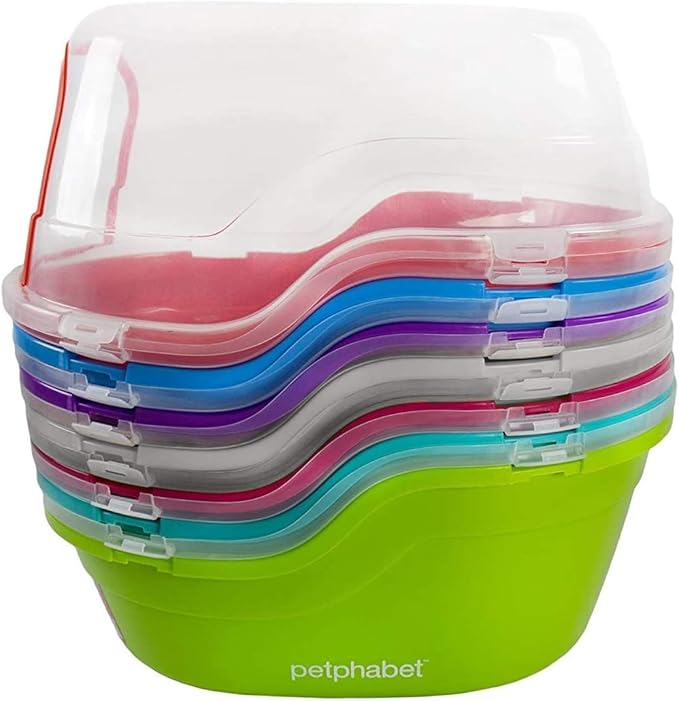 Petphabet Jumbo Hooded Cat Litter Box, Extra Large Gray-Mewly Pet