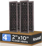 2x10 Inches 4 Pack Heavy Duty Walkable Floor Register - Easy Adjust Air Supply Lever Decorative Floor Vent Covers, Boston Design Vent Covers for Home - Oil Rubbed Bronze