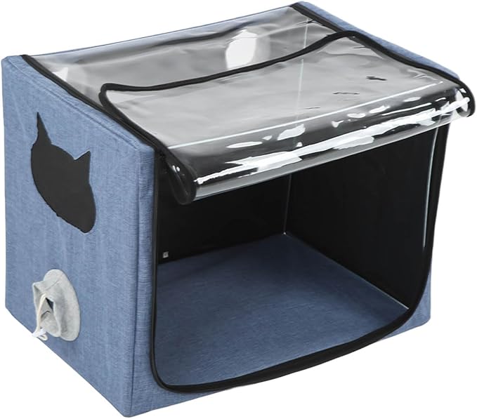 Puppy Nebulization Box, Small Pet Oxygen Inhalation, Cat and Dog Atomization Box Oxygen Inhalation Machine Dedicated Folding Atomization Box Pet Oxygen Therapy Cage for Cough Breathing Treatment Box-Mewly Pet