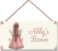 Personalized Name Cute Girls Sign For Girls Room Baby Nursery Door Wood Plaque Hanging Wall Art Decor For Kids Bedroom Nursery Home Garden Yard Wall Club