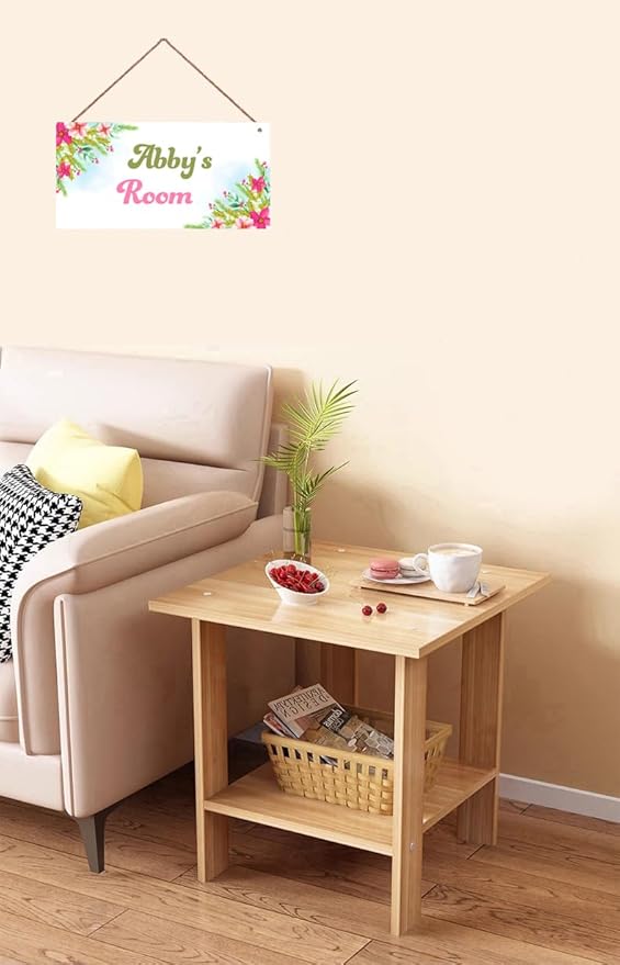 Personalized Flowers Room Door Sign For Girls Bedroom Kids Room Nursery Wall Art Decor Custom Name Art Plate Wooden Plaque For Living Room