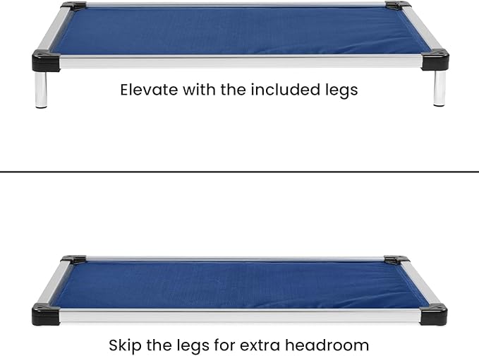 K9 Ballistics Chew Proof Armored Padded Dog Crate Bed, Virtually Indestructible, Legs Included (Blue, XX-Large (50" L x 33" W x 8" H))-Mewly Pet