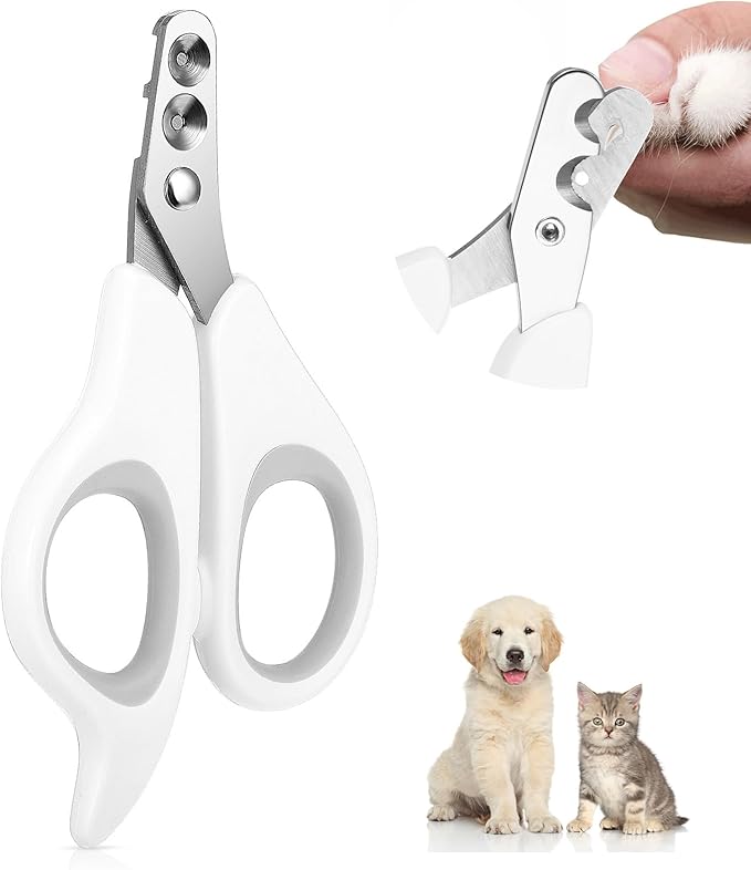 Cat Nail Clippers with Circular Cut Hole, Dogs Pets Nail Clippers & Trimmers Puppy Nail Clippers Cat Claw Trimmer with Safety Guard -Avoid Over Cutting Pet Nail Clippers for Novice Pet Families-Mewly Pet