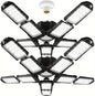 2 Packs LED Garage Light, Super Bright Screw in E26/E27 Ceiling Shop Work Lamp, 260W 26000 Lumen Deformable Basement Bulb Fixture with 10+1 Adjustable Panels, Lighting for Workshop, Attic
