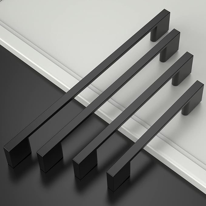 Asidrama 30 Pack 5 Inch(128mm) Matte Black Kitchen Cabinet Handles, Cabinet Pulls Kitchen Cabinet Hardware for Cupboard Drawer Pulls
