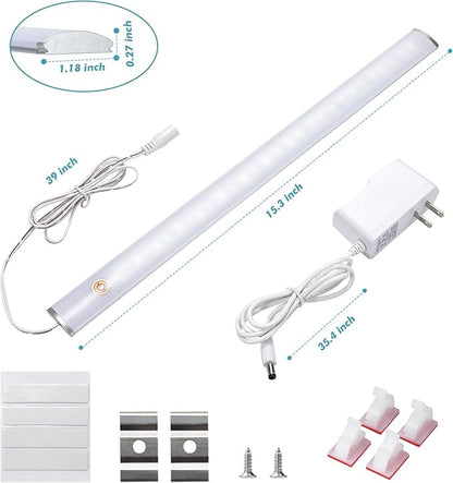 Under Cabinet Lighting Natural White 4000K, Dimmable Under Cabinet Lights with Touch Switch, LED Under Counter Lighting for Desk