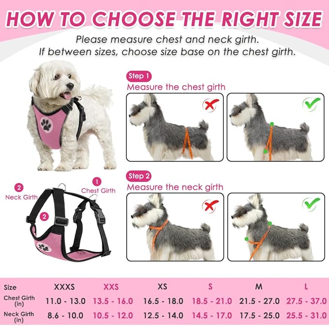 SlowTon Dog Seat Belt Harness for Car, Dog Car Harness Adjustable Mesh Breathable & Dog Seatbelt Safety Tether with Elastic Bungee for Small Medium Large Pets(Pink, Single Clip, S)-Mewly Pet