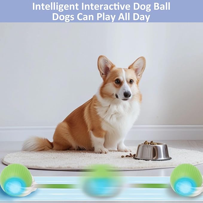 Chewie Viral Rolling Ball, Interactive Cat Toys Ball for Indoor, Cats Interactive Self Rolling Ball Dog Ball Automatic Cat Toy 360° Smart Automatic Rolling Pet Ball (Green)-Mewly Pet