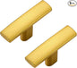 5 Pack Gold Cabinet Knobs - Curved Cabinet Pulls Brushed Brass Knobs for Kitchen Cabinet Drawer Solid Dresser Knobs for Cabinet Hardware 1-3/4in Length Single Hole, RDQXDKJS5