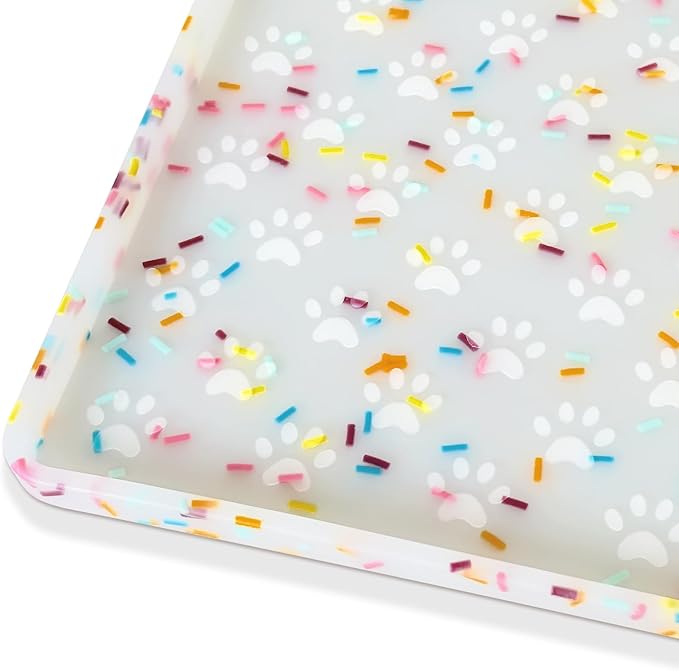 Ptlom Dog Food Mat Anti-Slip Dog Bowl Mats for Food and Water, Waterproof Pet Placemat Prevents Messy Spill to Floor, Silicone Puppy Feeding Tray for Small, Medium and Large Dogs Cats-Mewly Pet