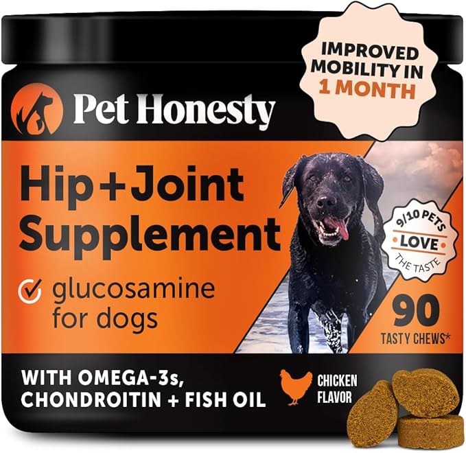 Hip & Joint Health - Glucosamine for Dogs Soft Chews, Joint Supplement for Dogs with Glucosamine Chondroitin, MSM, Turmeric, Anti Inflammatory, Support + Mobility (Chicken 90ct)-Mewly Pet