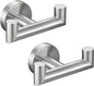 Angle Simple Towel Hook Brushed Nickel 2 PCS, SUS304 Stainless Steel Double Robe Hook, Bathroom Towel Holder, Wall Mount