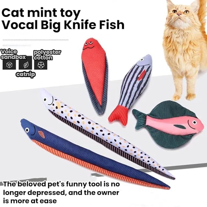 Catnip Toys 5 Pcs Set Crinkle Sound Catnip Fish, Soft and Durable, Stuffed with Natural Catnip Interactive Kitten Toy for Indoor Cat Exercise for Cats(Multi Colors)-Mewly Pet