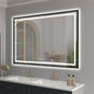 24"x 40" LED Bathroom Mirror with Black Frame, Stepless Dimmable, Anti-Fog, Shatter-Proof, Memory, 3 Colors, LED Vanity Mirror