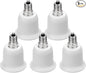 JACKYLED 5-Pack E12 to E26 Adapter, Chandelier Light Socket, Candelabra E12 to Medium Socket E26/E27 Converter Bulb Base Adapter Converter for Ceiling Fans Light, Pendant Light, Chandelier