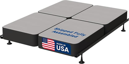 Treaton, 8-Inch Sturdy Wood Box Spring for Mattress Support - Durable and Fully Assembled, Natural Wood Foundation for California King(Fold), Gray