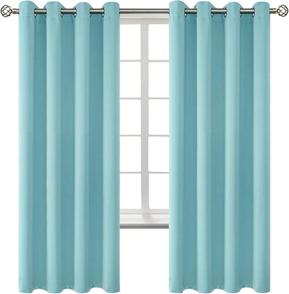 BGment Blackout Curtains - Grommet Thermal Insulated Room Darkening Bedroom and Living Room Curtains, Set of 2 Panels (52 x 72 Inch, Baby Blue)