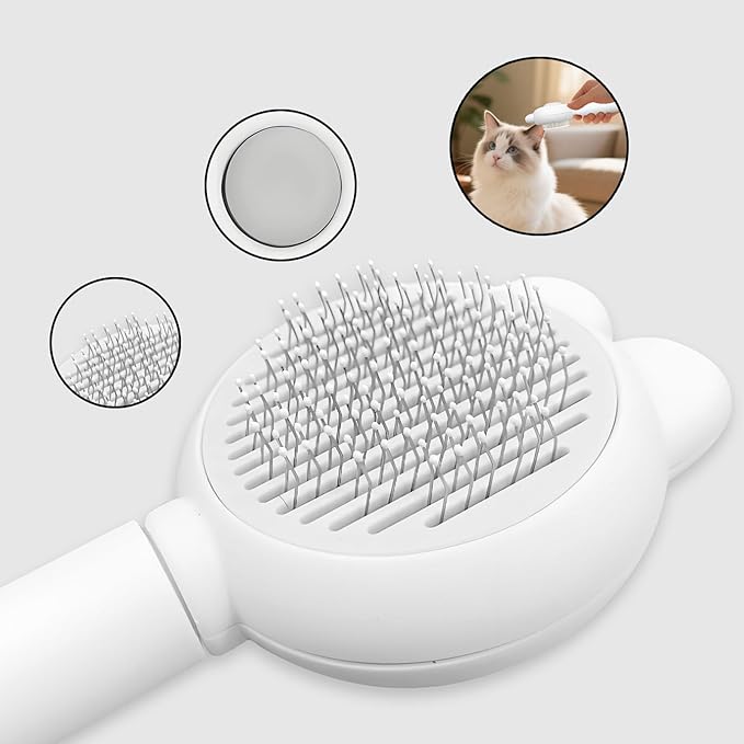 Zoocozy Cat Brush for Shedding, Dog Deshedding Brush, Pet Hair Removal Tool for Puppy Pitten(White)-Mewly Pet