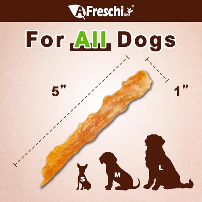 Afreschi Turkey Tendon Flake 3.5 oz, USA-Sourced Turkey Tendon, Dog Treats for Classic Series, All Natural Human Grade Dog Treat, Suitable for Training chew, Rawhide Alternative-Mewly Pet