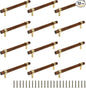Drawer 6.69"/170mm Pulls Brass Walnut Kitchen Wardrobe Cabinet Hardware Pull Handle with Screw, 12Pcs