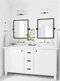 Black Metal Framed Pivot Rectangle Bathroom Mirror Tilting Beveled Vanity Mirrors for Wall, Overall 23.9 x 24 inches (Mirrror 20 x 24 inches)