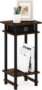 Furinno Turn-N-Tube Tall End Side Night Stand/Bedside Table with Bin Drawer, 1-Pack, Amber Pine/Black/Black