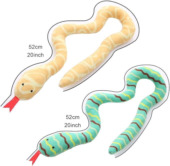 YUDANSI Cat Catnip Snake Toys for Indoor Cats, Snaky Toy 2 Pack for Kitten Play, Soft Plush Toy for Kitty Kicking Chewing and Teeth Cleaning, Interactive Colorful Simulation Toy for Pets Indoor-Mewly Pet