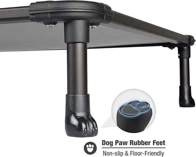 Veehoo Chew Proof Elevated Dog Bed - Cooling Raised Pet Cot - Rustless Aluminum Frame and Durable Textilene Mesh, Unique Designed No-Slip Feet for Indoor or Outdoor Use, Grey, X-Large, CWC2002-Mewly Pet