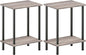 HOOBRO End Tables Set of 2, Small Side Table, Nightstand with 2-Layer Storage Shelves, Sofa Table for Small Spaces, Living Room, Bedroom, Stable Frame, Easy Assembly, Greige and Black BG09BZP201