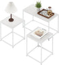 Furinno CAMNUS Living Room Tables Set of 3, Coffee Table with 2 End Tables, Side Tables, for Living Room, White