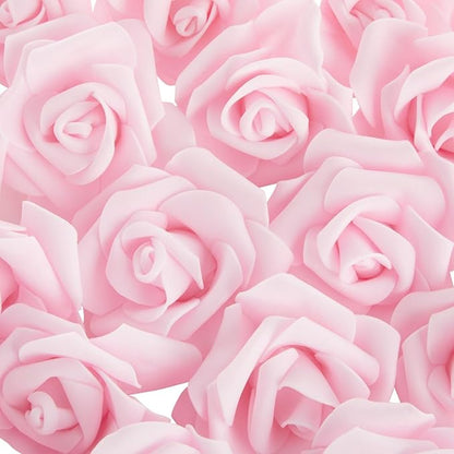 Juvale Wedding Decor Artificial Flowers Carnation Heads - Faux Flowers for Vase, Centerpiece Table Decorations, Wedding Centerpieces & Bridal Bouquet & - Bulk 100 Pack, 3-Inch Diameter, Light Pink