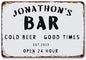 Personalized Metal Sign Bar Signs for Outside Funny Custom Cold Beer Good Times Signs and Decor Outdoor Open 24 hour 8 * 12 inch