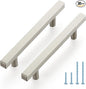 JOY DECOR 30 Pack 4 Inch Brushed Nickel Square Cabinet Handles Stainless Steel Cabinet Hardware Pulls for Kitchen and Drawers with 6-2/5 Inch Overall Length