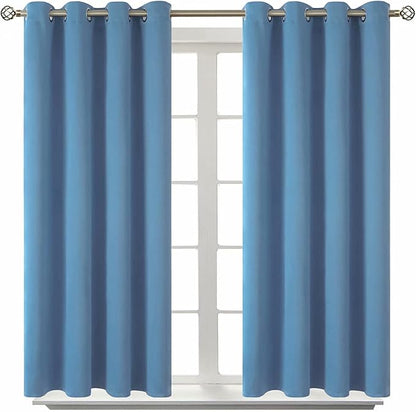 BGment Blackout Curtains for Bedroom - Grommet Thermal Insulated Room Darkening Curtains for Living Room, Set of 2 Panels (52 x 45 Inch, Faded Denim)